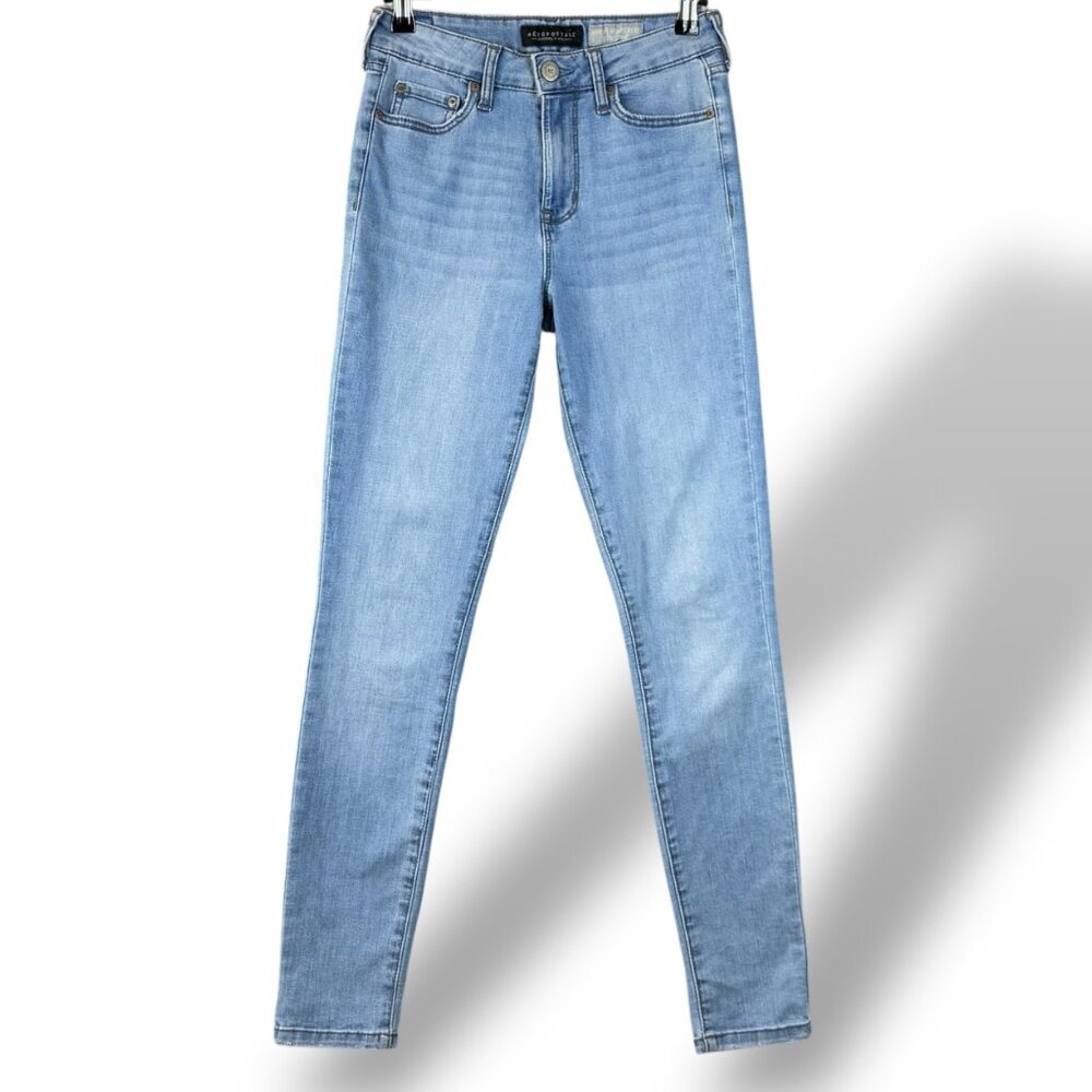 Aeropostale Jeans Womens Sz 2 Reg High Waisted Jegging Light Wash Stretch Denim